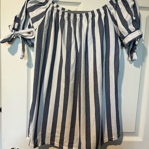 Striped Off-Shoulder Women's Top